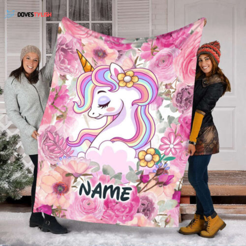 Dabbing Unicorn Blanket: Personalized Rainbow Cozy Gift for Unicorn Enthusiasts
