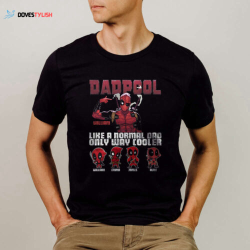 Dadpool Personalized Shirt, Custom Deadpool Tee, Deadpool Chibi Style, Deadpool Dad Shirt, Marvel Character, Marvel Dad, Fathers Day Gift
