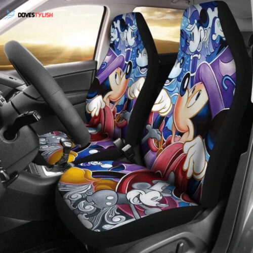 Disney Mickey Fantasia Car Seat Covers – Cartoon Accessory & Protector   Perfect Disney Fan Gift