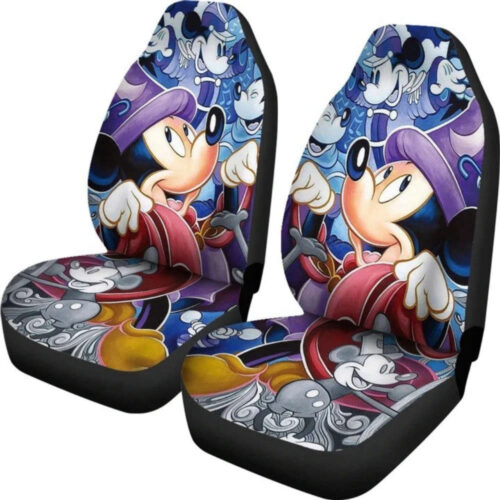 Disney Mickey Fantasia Car Seat Covers – Cartoon Accessory & Protector   Perfect Disney Fan Gift