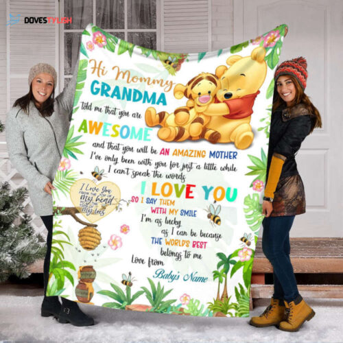 Disney Winnie The Pooh Blanket – Custom Birthday Gift with Cute Cartoon Characters