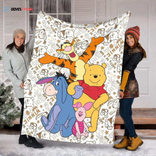 Disney Winnie The Pooh Fleece Mink Blanket – Custom Cartoon Bear Birthday Gift