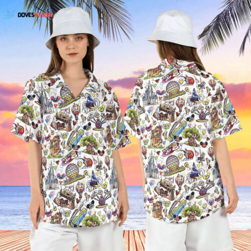 Disneyland Summer Vacation Hawaiian Shirt: Epcot  Magic Kingdom  Mickey Snack Beach Holiday