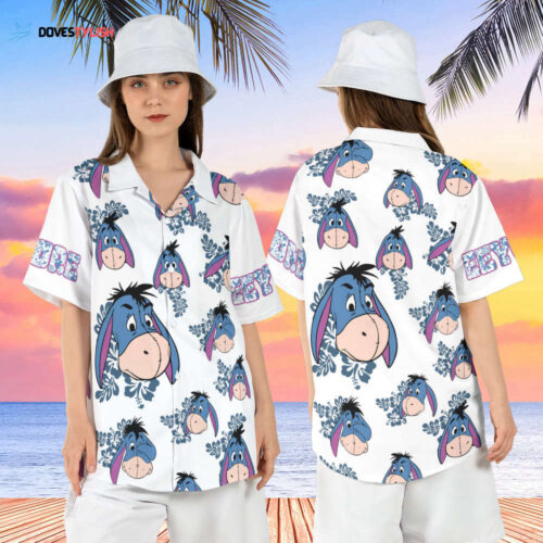 Eeyore the Donkey Hawaiian Shirt, Winnie the Pooh Summer Hawaii Shirt, Pooh Friend Aloha Shirt, Disneyland Vacation Button Up Shirt