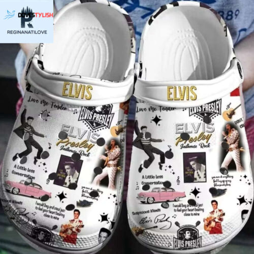 Custom Elvis Presley Crocs: Personalized Name Slipper & Funny Clogs