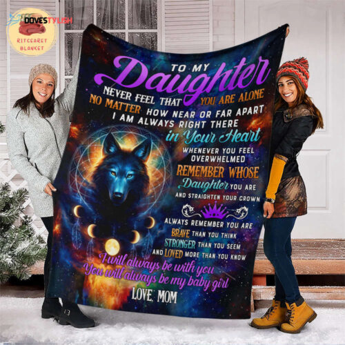 Empowering Mom to Daughter: Wolf Dreamcatcher Fleece Blanket – Stay Connected & Never Feel Alone