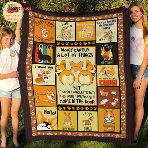 Get Cozy with Funny Corgi Butt Fleece & Mink Sherpa Blankets – Tail-Wagging Comfort!