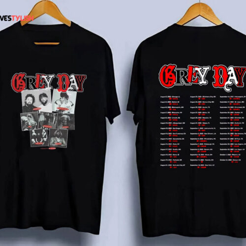 Grey Day Europe 2023 Tour T-Shirt, 2023 Tour Concert Music Festival Tee, Grey Day Tshirt, Grey Day Tour Merch, Rock Fan Shirt, Gift for Fans