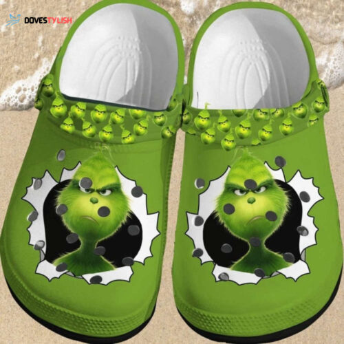 Personalized Grinch Christmas Clogs – Fun Cartoon Slippers for Adults & Kids