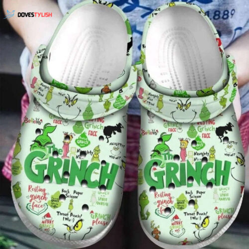 Stylish Grinch Christmas Clogs: Customized Cartoon Slippers for Adults & Kids