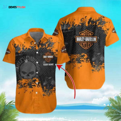 Harley Davidson Hawaiian Shirt With Skull And Motorcycles Logo Custom Name