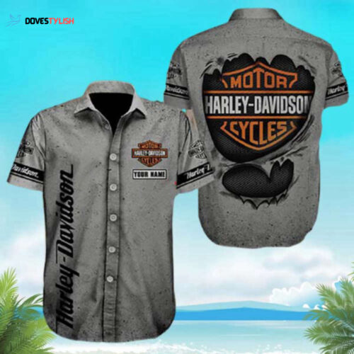 Harley Davidson Symbol Motorbike Beach Short Sleeves Hawaiian Shirt