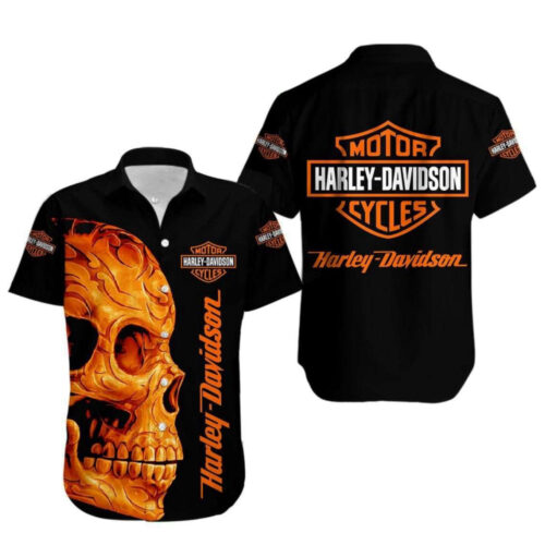 Harley Davidson Skull Harley Racing Motorcycle Harley Davidson Hawaiian Shirt
