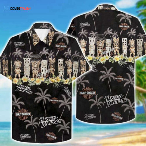Harley-Davidson Tiki Island Harley Davidson Hawaiian Shirt
