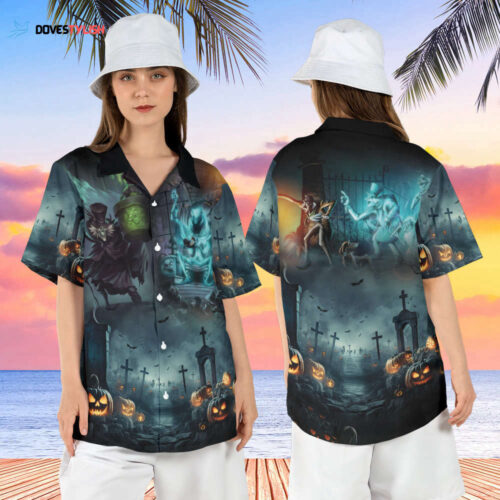 Haunted Mansion Hawaiian Shirt, Foolish Mortals Hawaii Shirt, Halloween Horror Movie Aloha Shirt, Disneyworld Summer Button Up Shirt