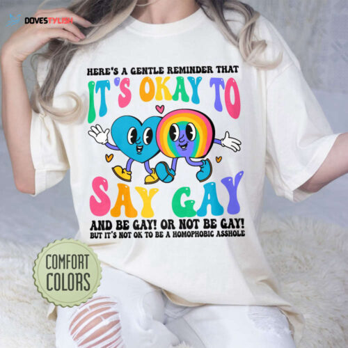 It’s Ok To Say Gay LGBT Shirt Equality Shirt Gift Pride Month Gift Funny LGBT Shirts