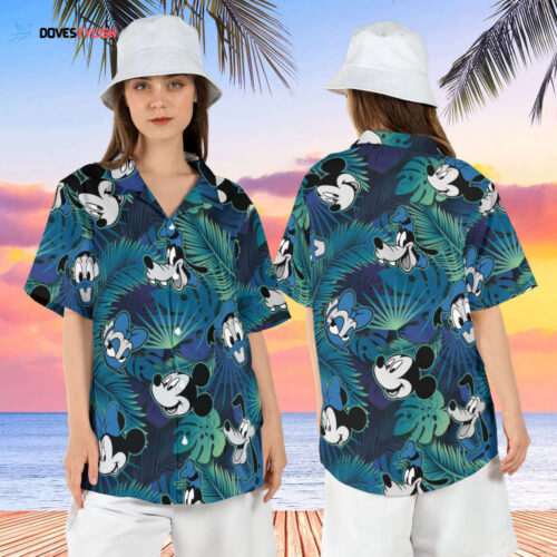 Mickey and Friends Hawaiian Shirt, Mickey Mouse Beach Vacation Short Sleeve Shirt, Disneyland Summer Tropical Hawaii Shirt, Aloha Shirt