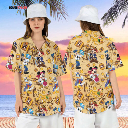 Goofy Dive Hawaiian Shirt, Disney Goofy A Movie Short Sleeve Shirt, Disney Friends Hibiscus Tropical Aloha Shirt, Disney Beach Hawaii Shirt
