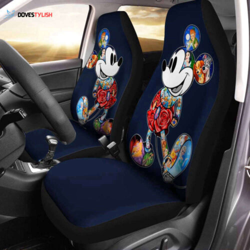 Mickey Colorful Car Seat Covers – Cartoon Disney Fan Gifts & Auto Seat Protector