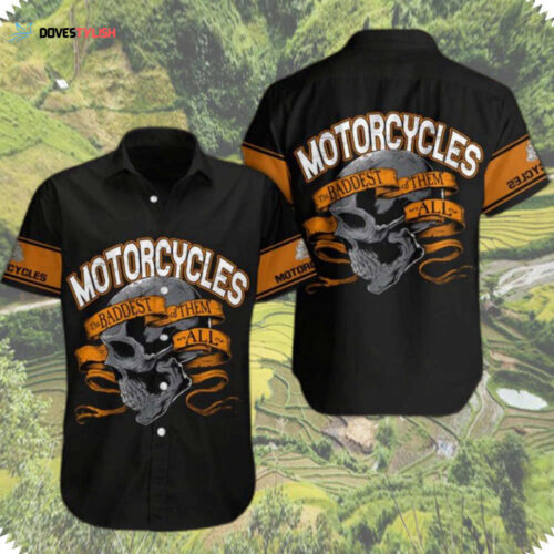 Motorcycles Skull The Baddest Of Them All Hawaiian Shirt