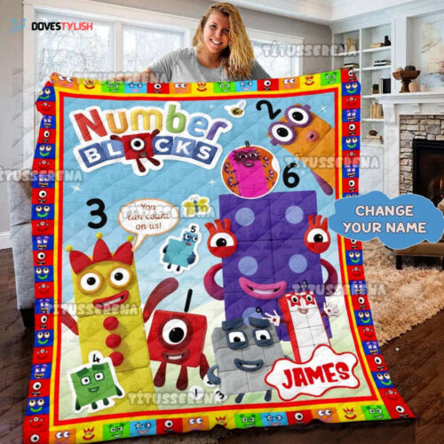 Numberblocks Quilt Blanket: Personalized Bedding Set for Kids – Perfect Christmas & Birthday Gifts