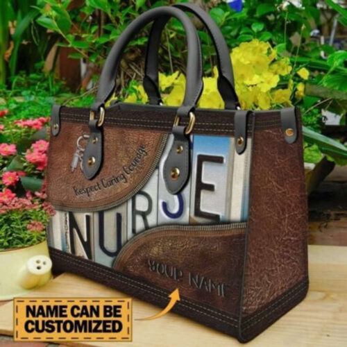 Stylish Nurse Leather Bag: Personalized Crossbody Handbag for Women  Handmade & Shoulder Strap
