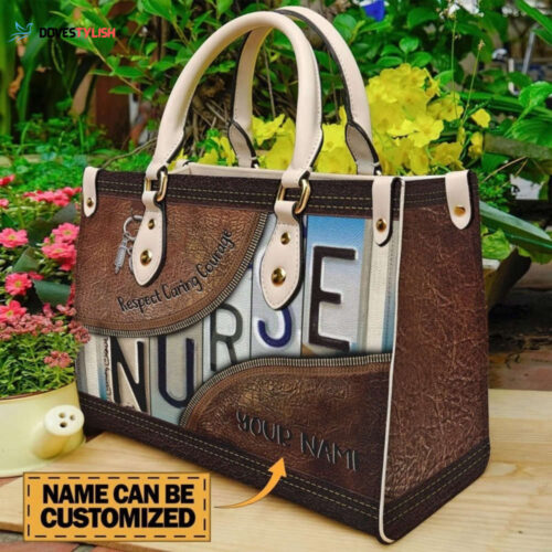 Stylish Nurse Leather Bag: Personalized Crossbody Handbag for Women  Handmade & Shoulder Strap
