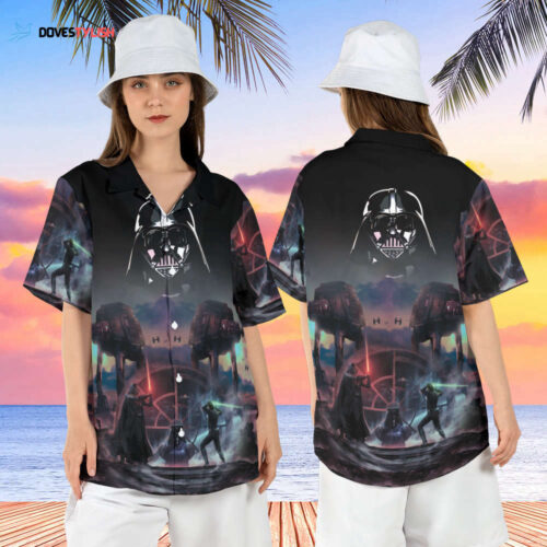 Obi-Wan Kenobi Darth Vader Hawaiian Shirt, Star Wars Battle Hawaii Shirt, At At Walker Aloha Shirt, Mens Star Wars Button Up Shirt