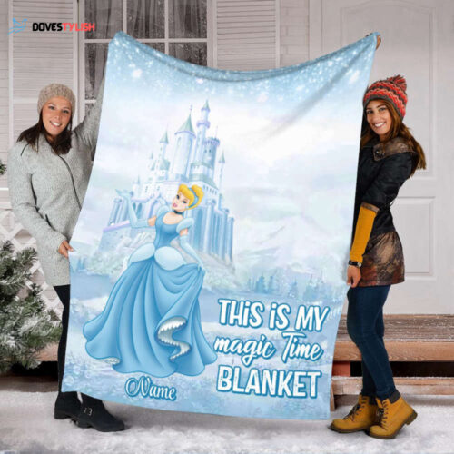 Personalized Cinderella Fleece Blanket: Magical Princess Sofa Bedding – Perfect Birthday Gift!