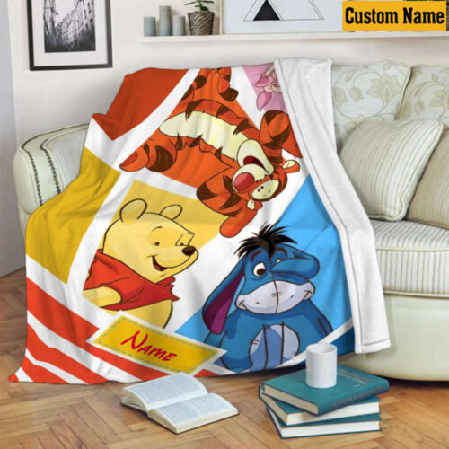 Personalized Disney Winnie The Pooh Fleece Mink Blanket – Birthday Cartoon Gift