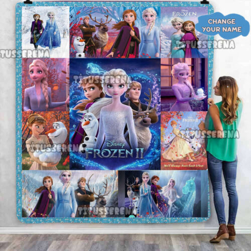 Personalized Frozen Quilt Blanket – Disney Elsa Anna Birthday & Christmas Gifts for Kids