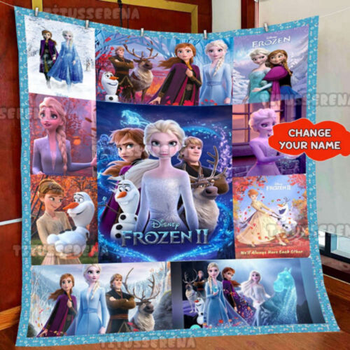 Personalized Frozen Quilt Blanket – Disney Elsa Anna Birthday & Christmas Gifts for Kids