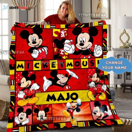 Personalized Mickey Mouse Quilt Blanket – Perfect Mickey Mouse Fleece Gift for Birthdays & Christmas