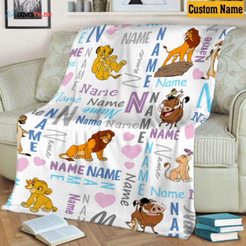 Simba & Friends Custom Lion King Blanket – Soft Sherpa Baby Blanket