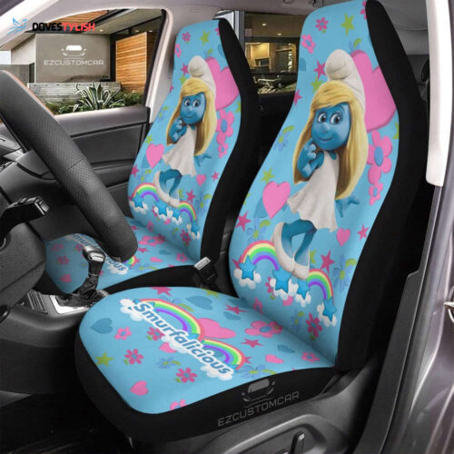 Smurfette Car Seat Cover: Cartoon Protector & Custom Cushion for Front Seat