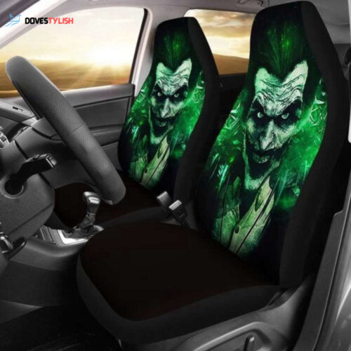 Spooky Joker Halloween Car Seat Cover – Horror Front Seat Protector & Custom Cushion for Car Decoration