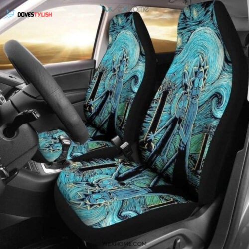 Starry Night Cat Car Seat Cover: Rick & Morty Front Protector – Custom Cushion