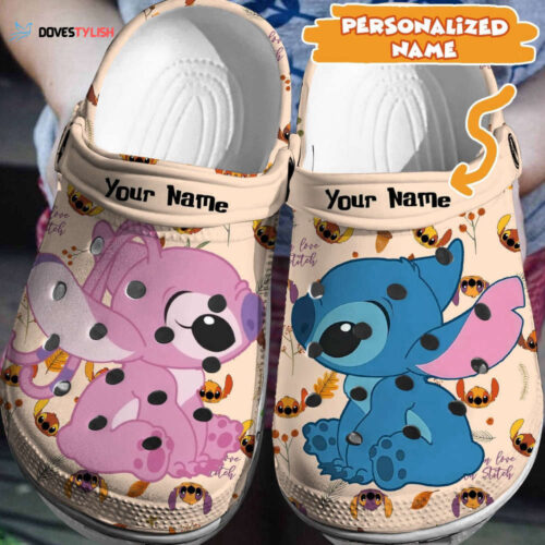Customized Cute Stitch Clogs: Personalized Cartoon Slippers for Adults & Kids