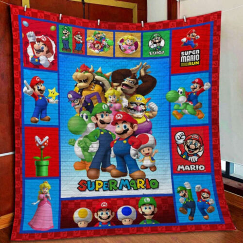 Super Mario Quilt & Fleece Blanket: Personalized Gifts for Toddlers Perfect for Birthdays & Christmas