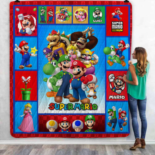 Super Mario Quilt & Fleece Blanket: Personalized Gifts for Toddlers Perfect for Birthdays & Christmas