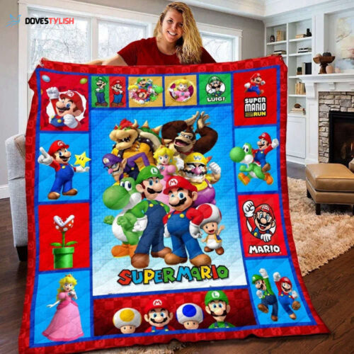 Super Mario Quilt & Fleece Blanket: Personalized Gifts for Toddlers Perfect for Birthdays & Christmas