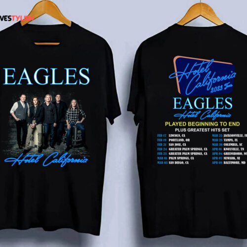 The Eagles Hotel California Tour 2023 Shirt, Eagles Concert, Music Tour 2023 Shirt, Rock Tour 2023, The Eagles Tank Top Tour Shirt
