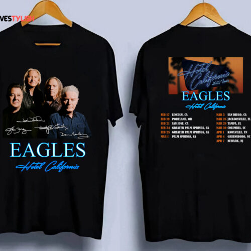 The Eagles Hotel California Tour 2023 Signature Shirt, Eagles Concert, Music Tour Shirt, Rock Tour 2023, The Eagles Tank Top Tour Shirt