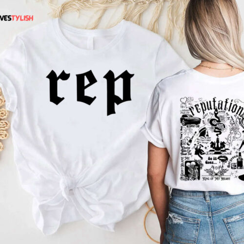 The Eras Tour Shirt, Reputation Tracklist Double Sides Shirt, Taylor Album Tshirt, Swiftie Fan Merch, Tour 2023 Tshirt, Gift For Fans