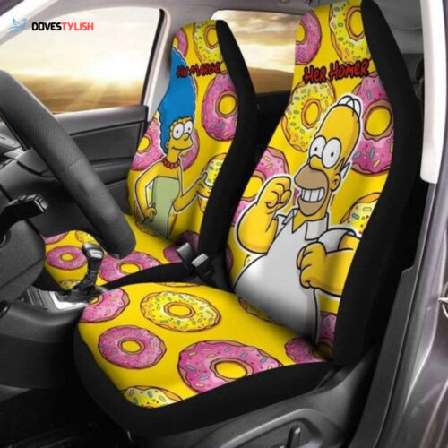 The Simpsons Car Seat Cover: Homer & Marge Family Protector – Front Seat Print & Custom Cushion