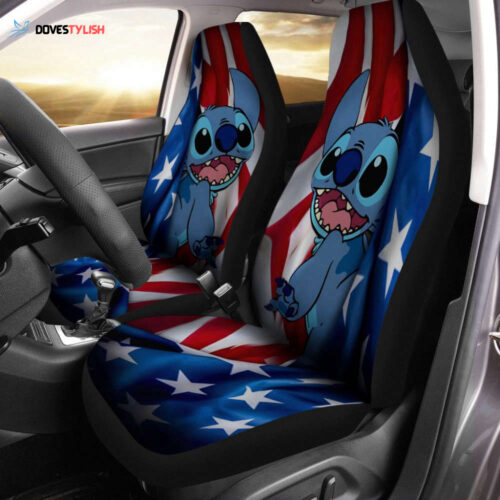 Stitch Angel Car Seat Covers – Cartoon Accessory for Car   Disney Fan Gifts
