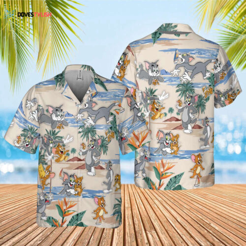 Tom And Jerry Hawaiian Shirt – Cartoon Aloha Button Up – Summer Holiday Gift