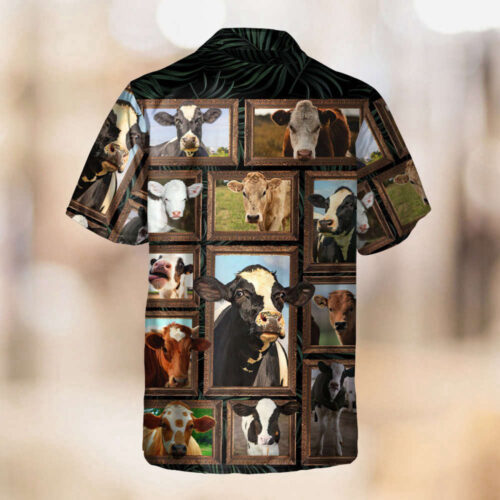 Tropical Brahman Cow Button Down: Hawaiian Cattle Farm Shirt for Farm Lovers & Vacation