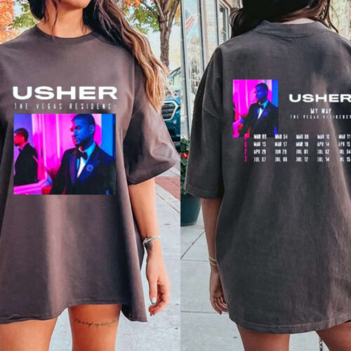 Usher My Way The Vegas Residency Tour 2023 T-Shirt, Usher Tour Usher RnB Music Concert 2023  T-Shirt