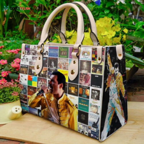 Vintage Freddie Mercury Leather Handbag: Personalized Gift for Fans